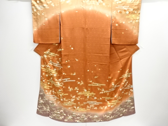 ヱ霞に松竹梅・桜模様刺繍訪問着